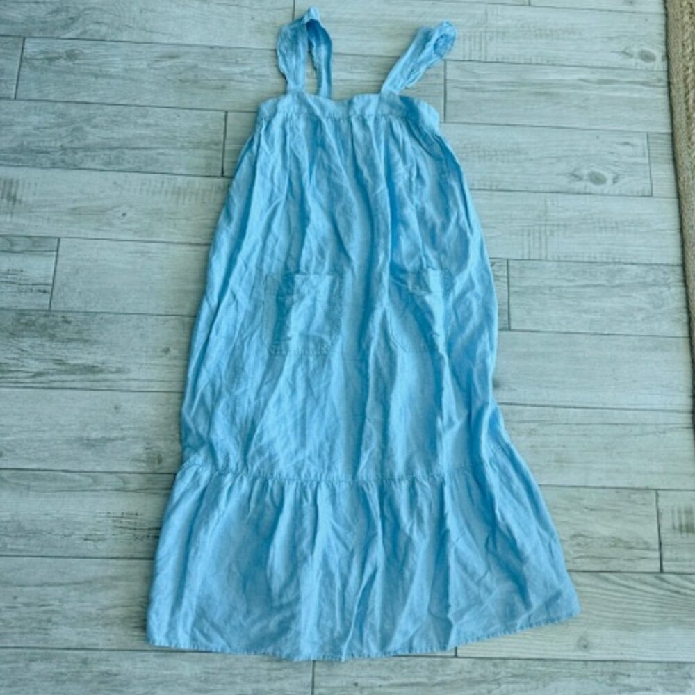 MADEWELL Linen Coastel Chic Dress with Pockets size Small